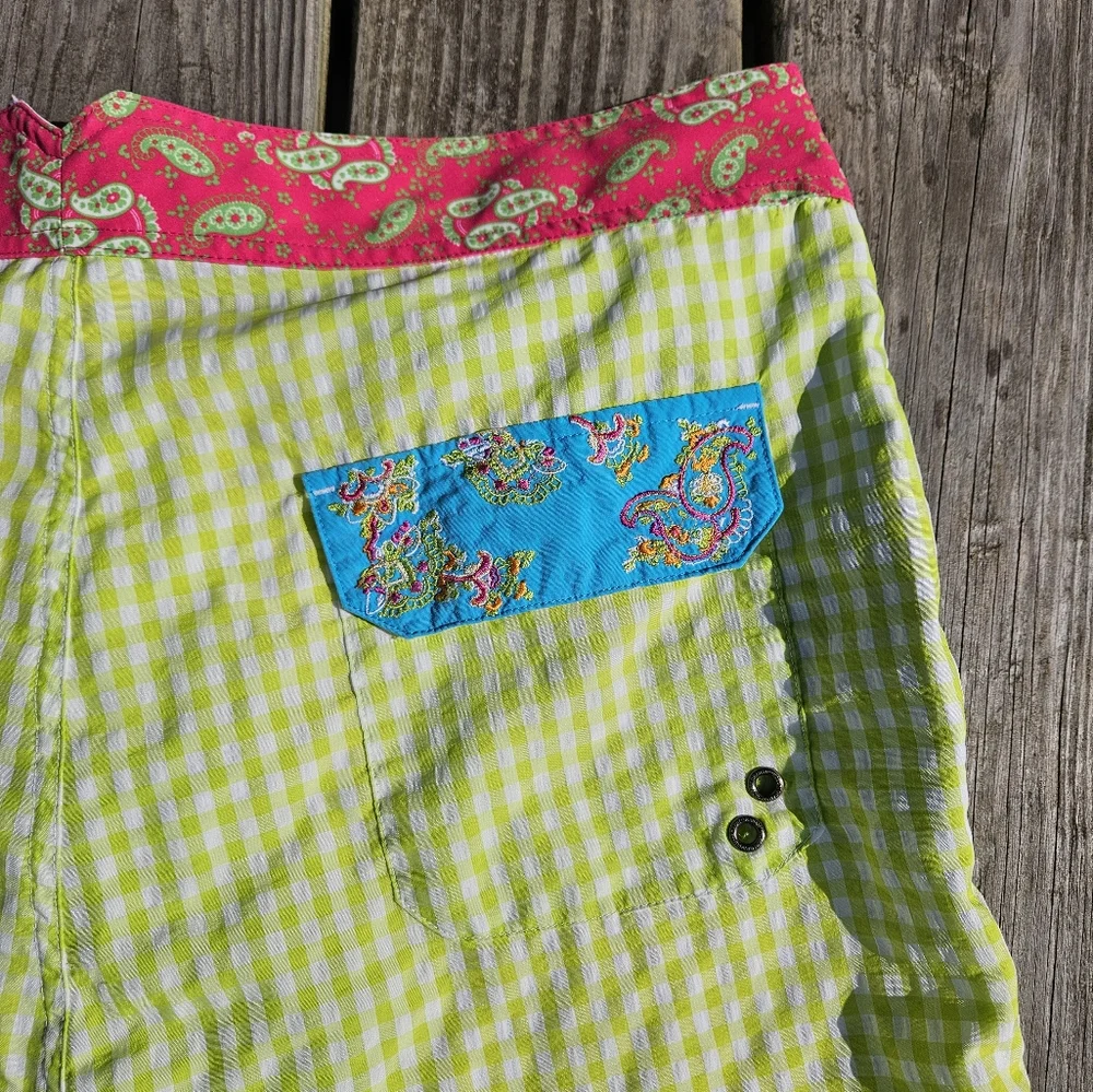 Robert Graham Green Checkered Paisley Bathingsuit - size 34